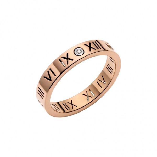 BREEZE Ring Zircons | Rose Gold Stainless Steel 111005.3016