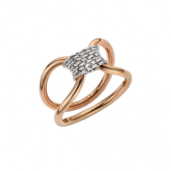 BREEZE Ring Zircons | Silver 925° Two Tone Plated 112002.7015