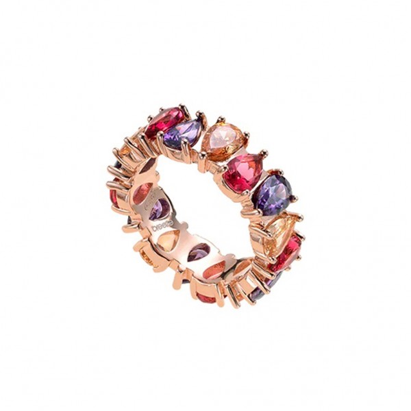 BREEZE Ring Zircons | Silver 925° Rose Gold Plated 113016.3016