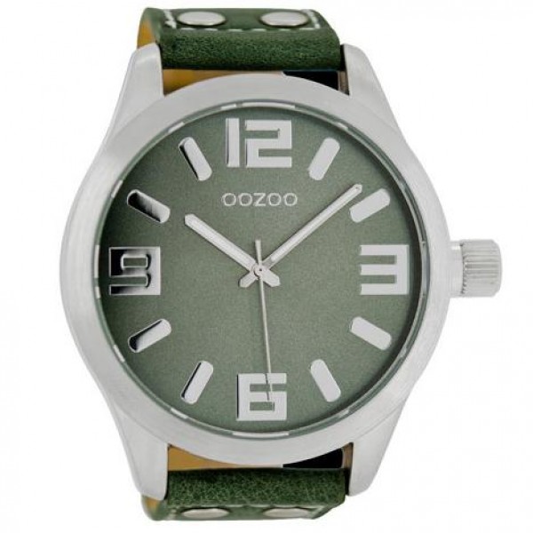 OOZOO Timepieces C1011 Green Leather Strap