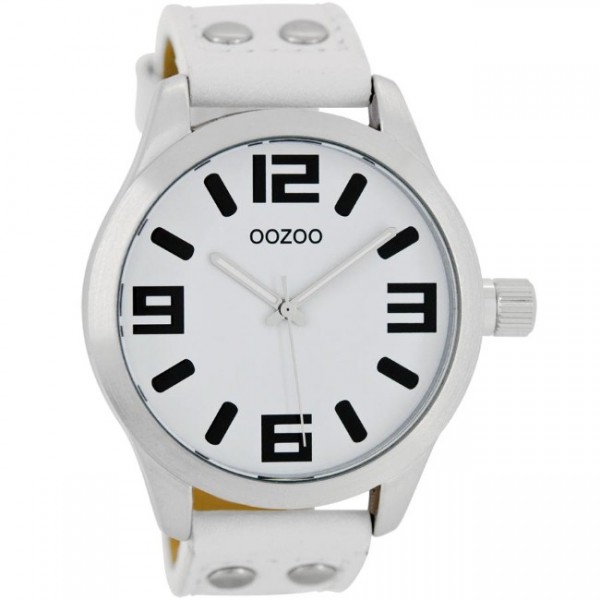OOZOO Timepieces C1050 White Leather Strap