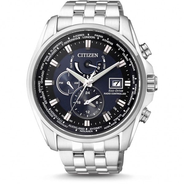 CITIZEN Eco-Drive AT9030-55L Radio Controlled Silver Stainless Steel Bracelet