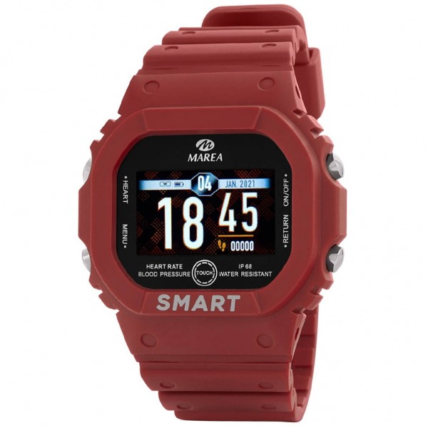MAREA Smartwatch B57008-3 Red Rubber Strap