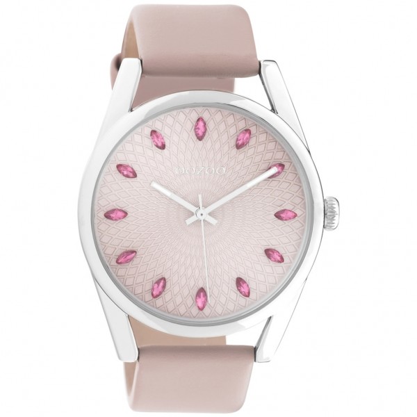 OOZOO Timepieces C10816 Crystals Pink Leather Strap
