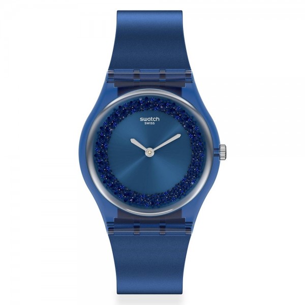 SWATCH Sideral Blue GN269 Crystals Blue Silicone Strap
