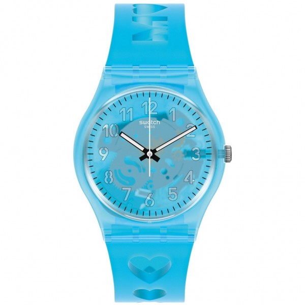 SWATCH Love From A to Z GZ353 Turquoise Silicone Strap