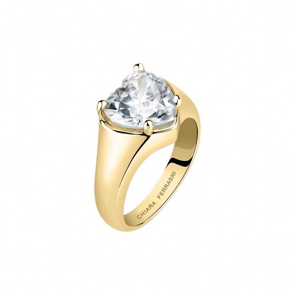 CHIARA FERRAGNI Ring Diamond Heart Crystals | Gold Metal J19AUV36018