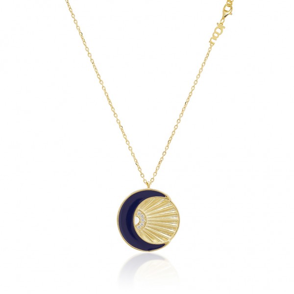JCOU Sun and Moon Necklace Silver 925° Gold Plated 14K JW901G1-01