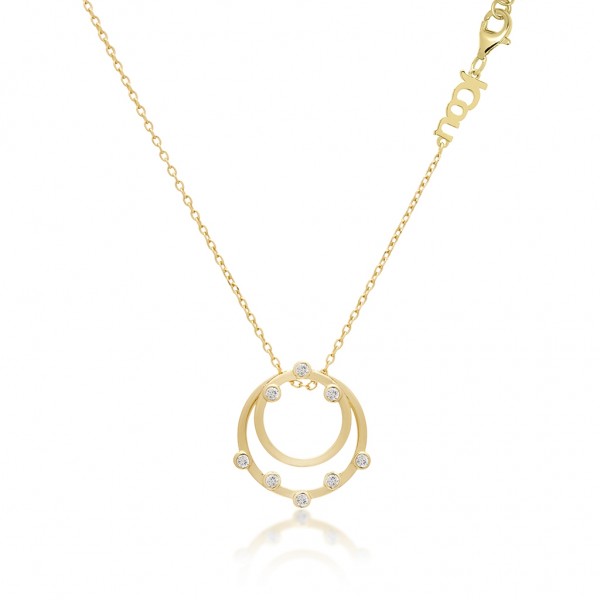 JCOU Round Minimal Necklace Silver 925° Gold Plated 14K JW906G1-02