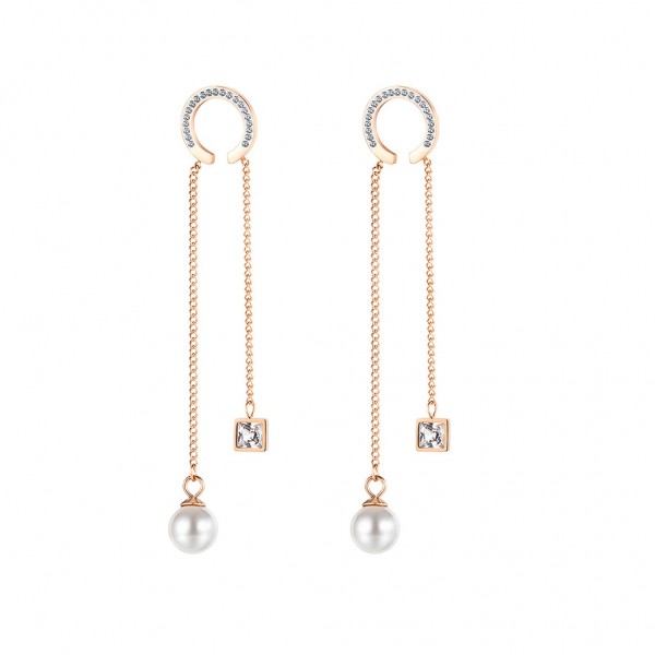 LEE COOPER Earing LCJE01080.420 Crystals-Pearls | Rose Gold Stainless Steel