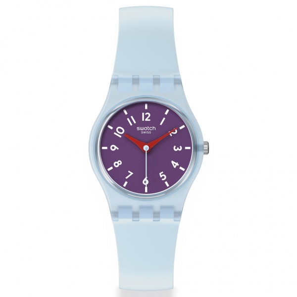 SWATCH Powder Plum LL126 Light Blue Silicone Strap