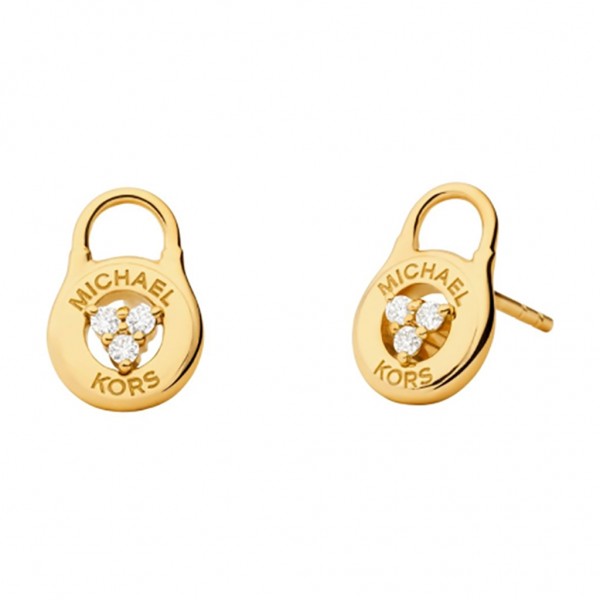 MICHAEL KORS Earring Premium Sterling Lock Zircons | Gold Plated 14K MKC1572AN710