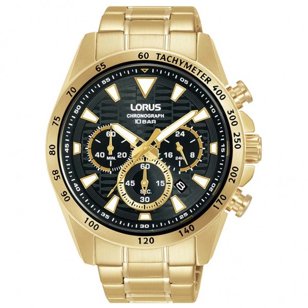 LORUS Sports RT358KX-9 Chrono Gold Stainless Steel Bracelet