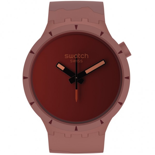 SWATCH Canyon SB03R100 Bioceramic Case-Red Silicone Strap