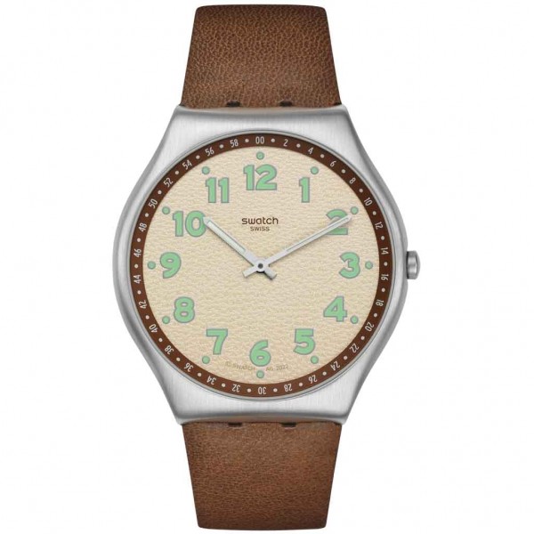 SWATCH Tabby Heapcat SS07S135 Brown Leather Strap
