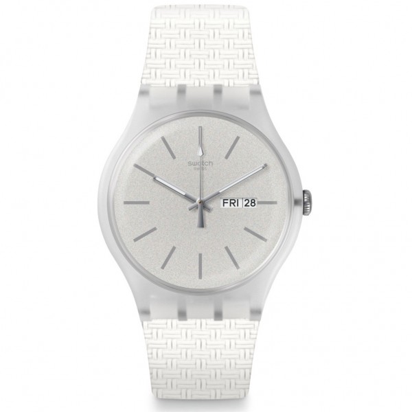 SWATCH Bricablanc SUOW710 White Silicone Strap