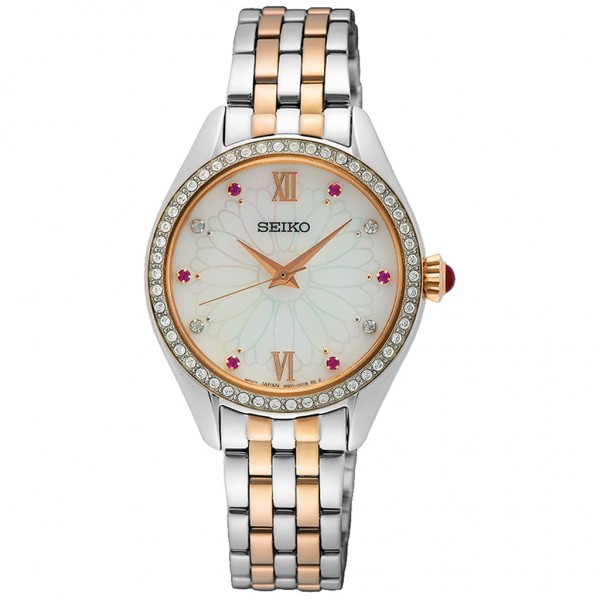 SEIKO Caprice Valentine's day/Mother's day SUR542P1 Crystals Two Tone Stainless Steel Bracelet