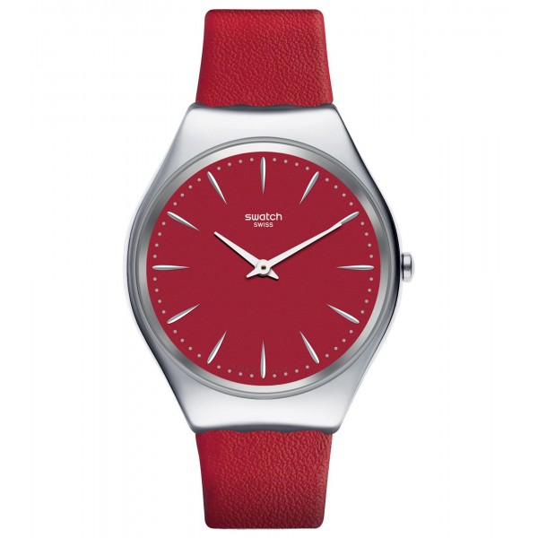 SWATCH Skinrossa SYXS119 Red Leather Strap
