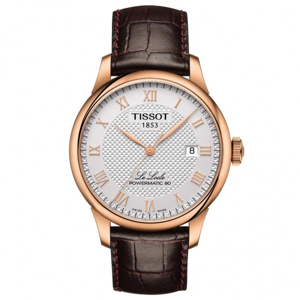 TISSOT T-Classic Le Locle Powermatic 80 Brown Leather Strap T0064073603300