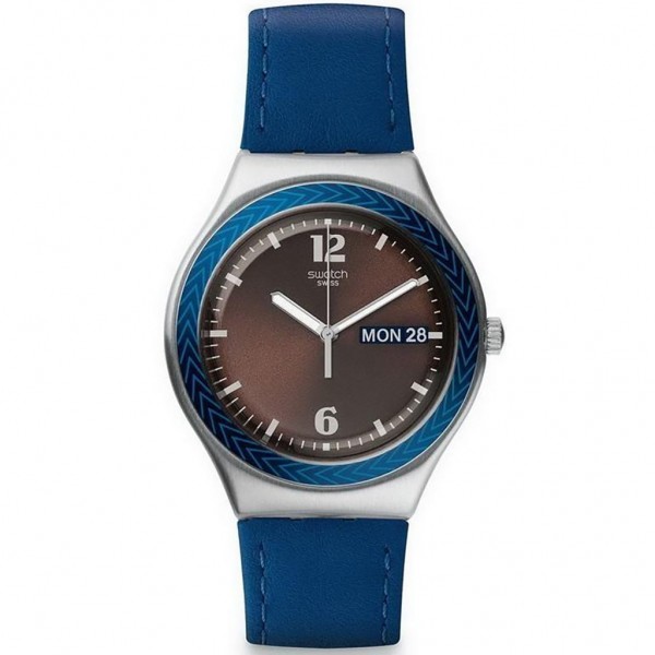 SWATCH Djembe YGS774 Blue Leather Strap