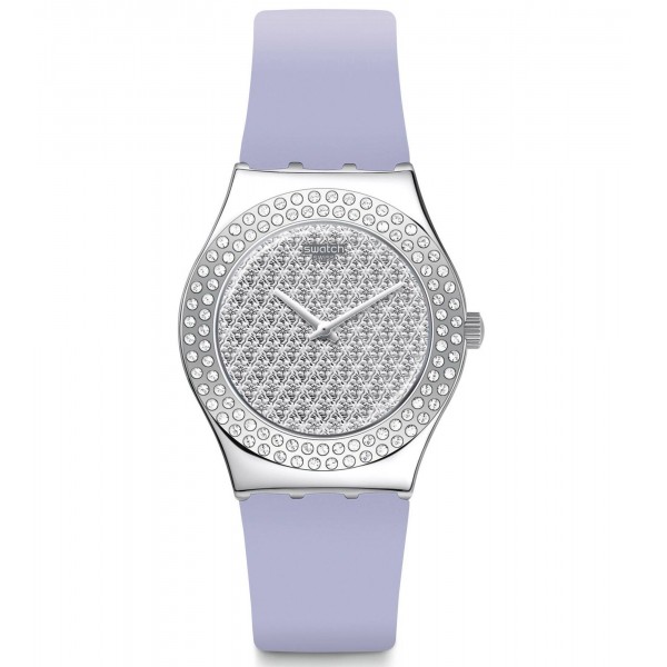 SWATCH Lovely Lilac YLS216 Crystals Lilac Silicone Strap