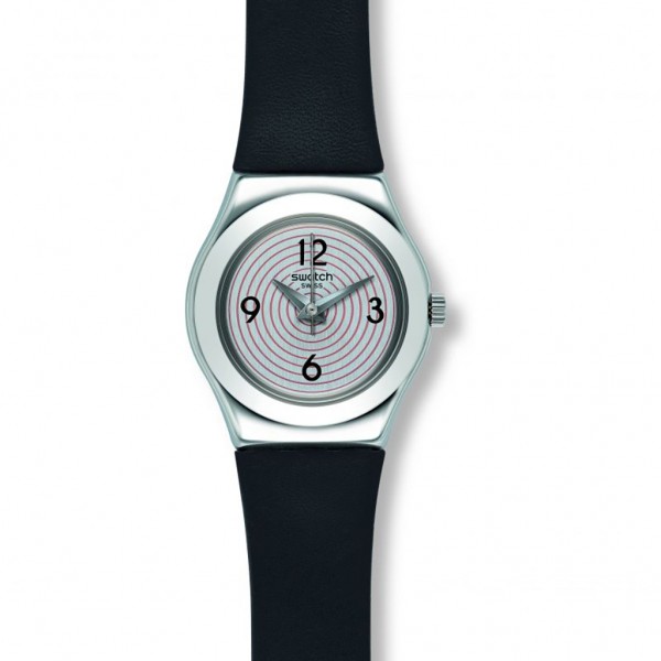 SWATCH Aim At Me YSS301 Black Leather Strap