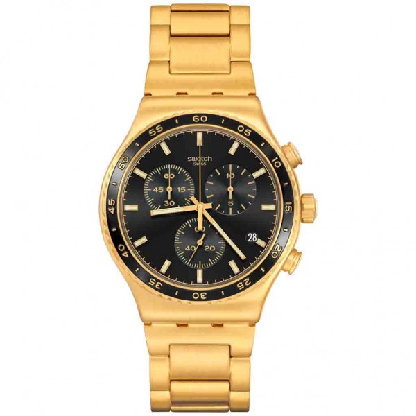 SWATCH In The Black YVG418G Chrono Gold Stainless Steel Bracelet