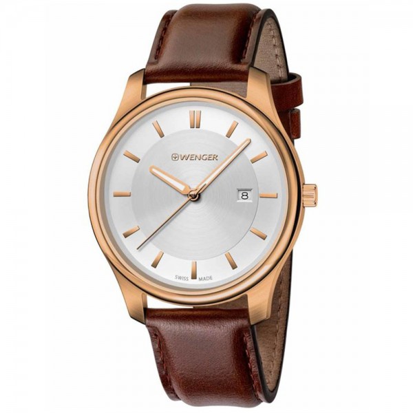 WENGER City Classic 01.1441.107 Brown Leather Strap