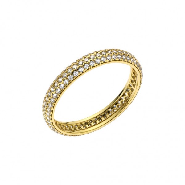 BREEZE Ring Zircons | Silver 925° Gold Plated 111003.1015