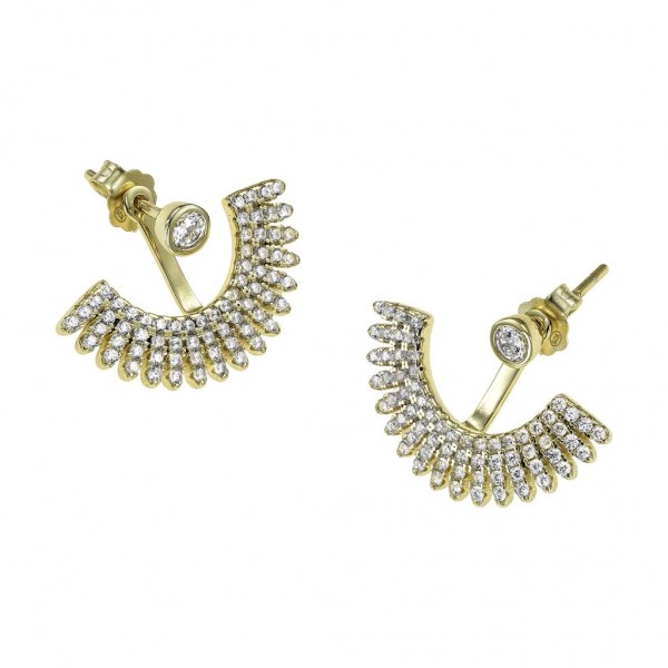 BREEZE Earring Zircons | Silver 925° Gold Plated 213027.1