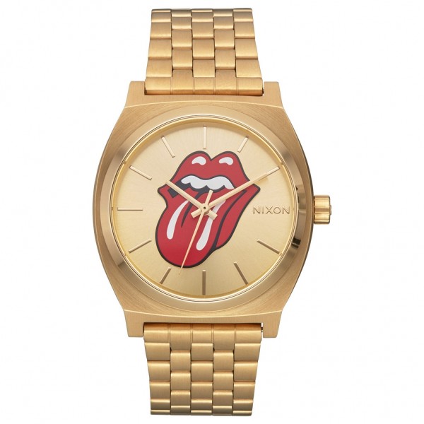 NIXON Time Teller A1356-509-00 Gold Stainless Steel Bracelet Rolling Stones Limited Edition