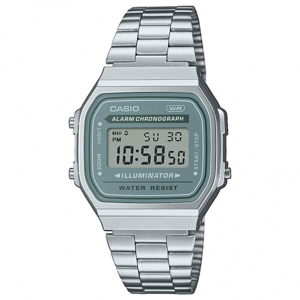 CASIO Vintage A-168WA-3AYES Silver Stainless Steel Bracelet