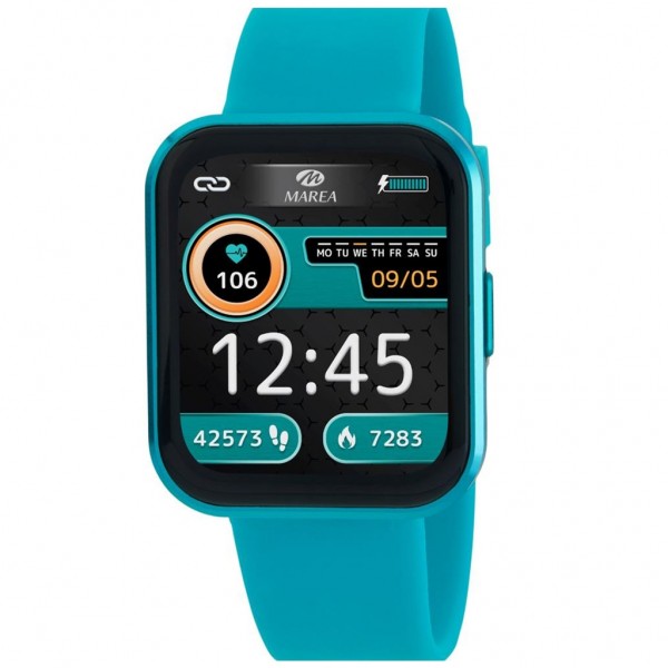 MAREA Smartwatch B63003-2 Turquoise Rubber Strap
