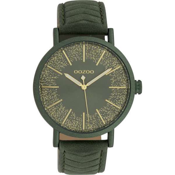 OOZOO Timepieces C10148 Green Leather Strap