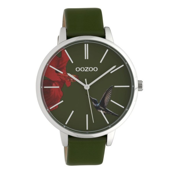 OOZOO Timepieces C10185 Green Leather Strap