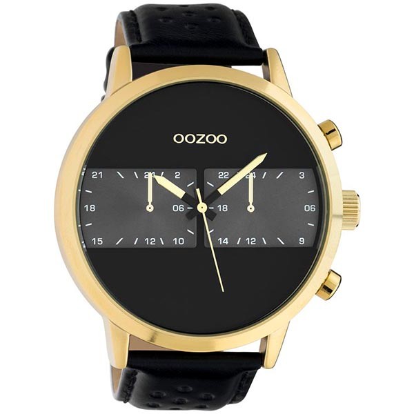 OOZOO Timepieces C10516 Black Leather Strap
