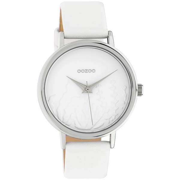 OOZOO Timepieces C10600 White Leather Strap