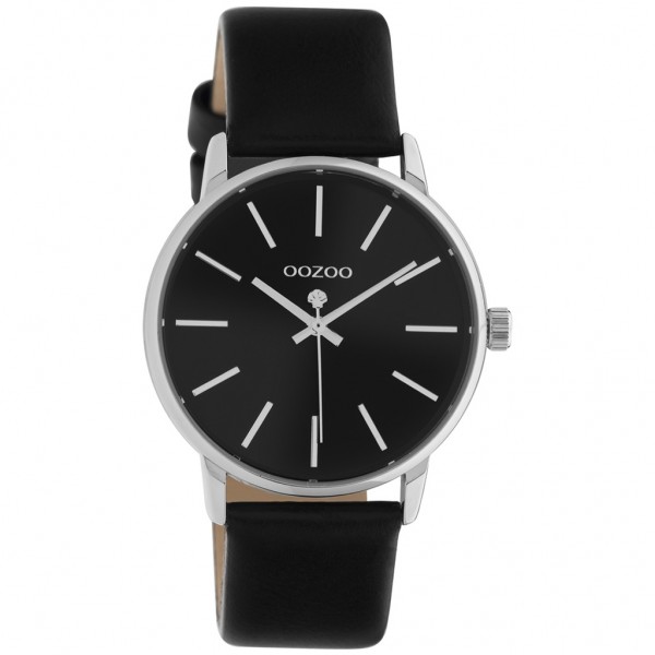 OOZOO Timepieces C10724 Black Leather Strap