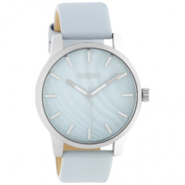 OOZOO Timepieces C10726 Light Blue Leather Strap