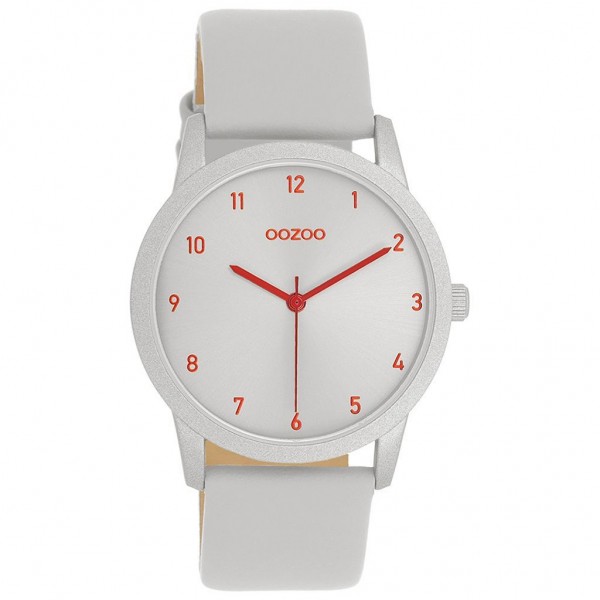 OOZOO Timepieces C11166 White Leather Strap