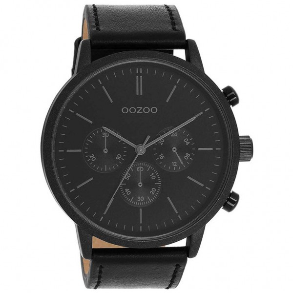 OOZOO Timepieces C11203 Black Leather Strap