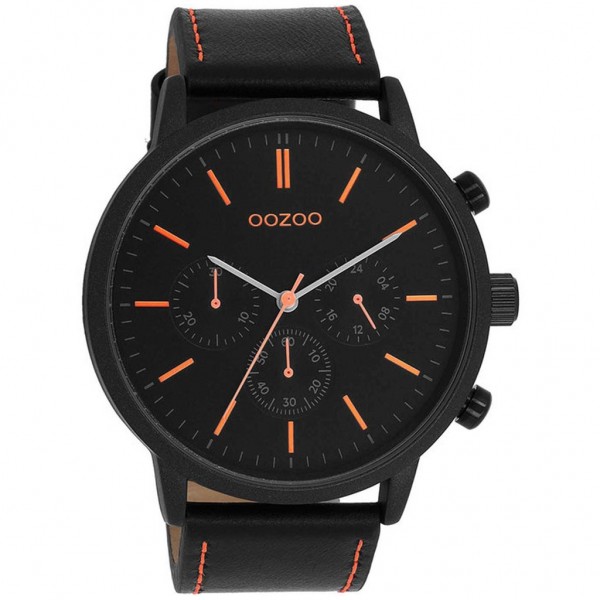 OOZOO Timepieces C11209 Black Leather Strap