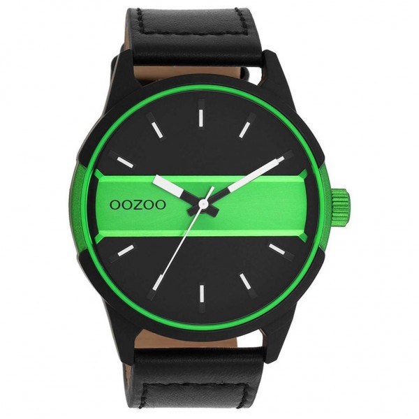 OOZOO Timepieces C11234 Black Leather Strap