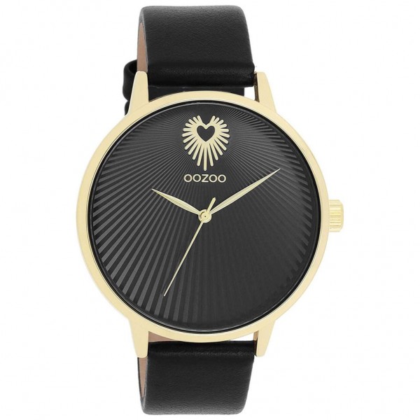 OOZOO Timepieces C11242 Black Leather Strap