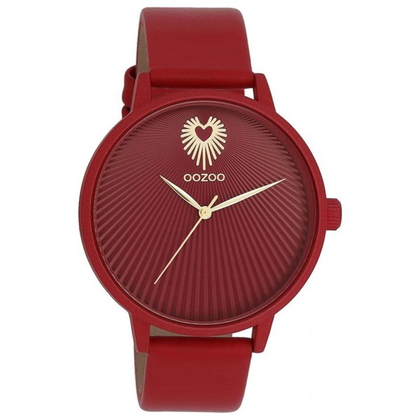 OOZOO Timepieces C11249 Red Leather Strap