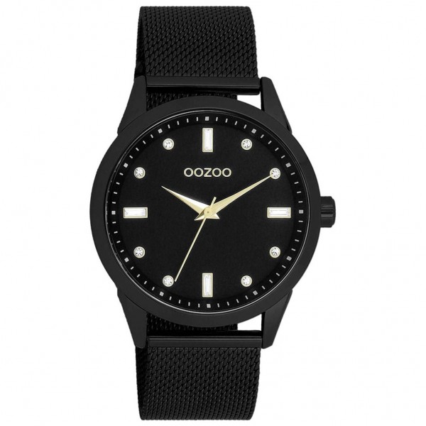 OOZOO Timepieces C11284 Crystals Black Metallic Bracelet