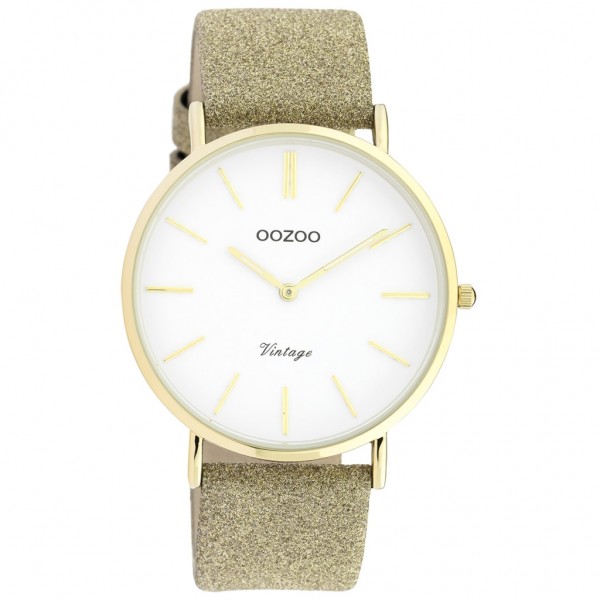 OOZOO Vintage C20148 Gold Leather Glitter Strap
