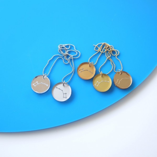 THINK+MAKE Handmade Necklace Silver or Gold Hypoallergenic Steel | Constellation Ursa