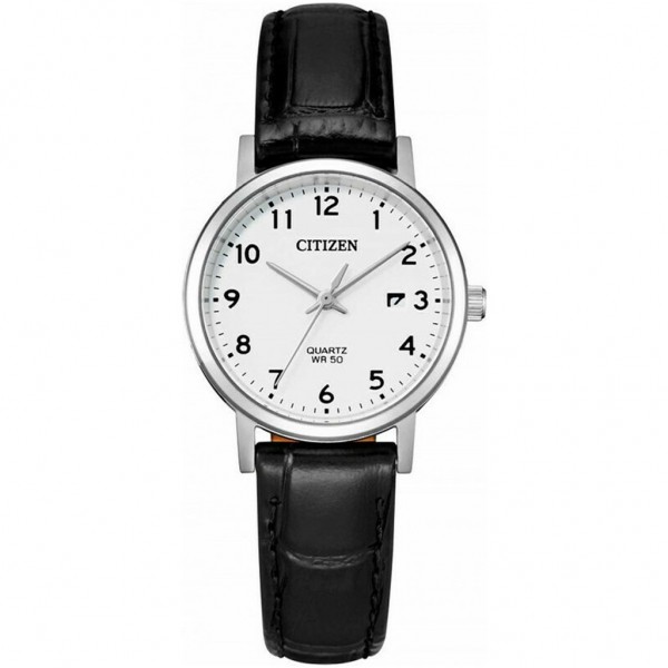 CITIZEN Quartz EU6090-03A Black Leather Strap