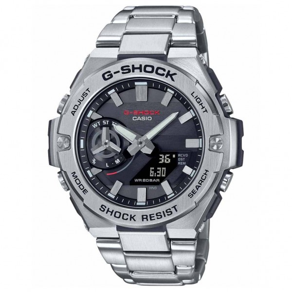 CASIO G-Shock Tough GST-B500D-1AER Solar Chrono Smartwatch Silver Stainless Steel Bracelet